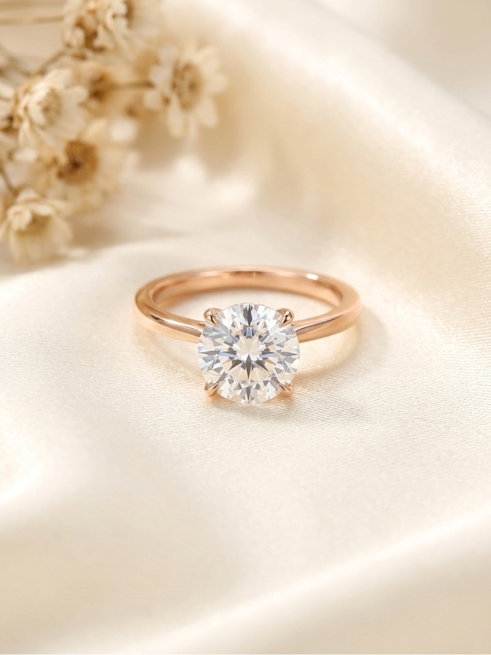 14k Gold Solitaire Engagement Ring approximately 2-2.5 carats High Quality CZ